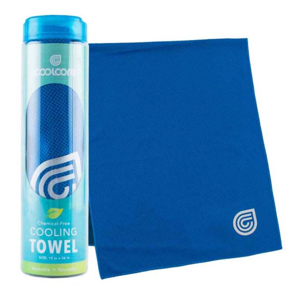 coolcore chill sports towel blue with container 800
