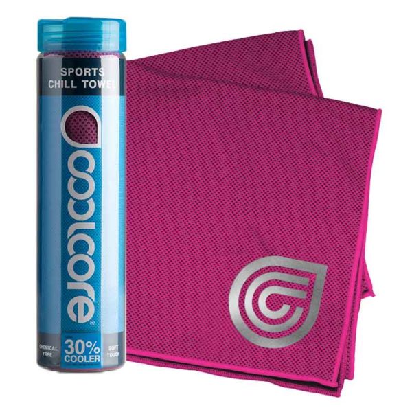 coolcore chill sports towel fuchsia with container 800
