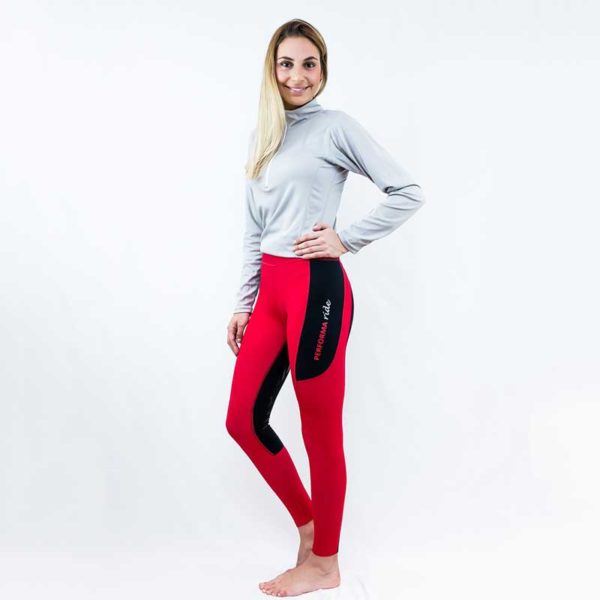 horse riding tights contrast seat red front left side performa ride 800